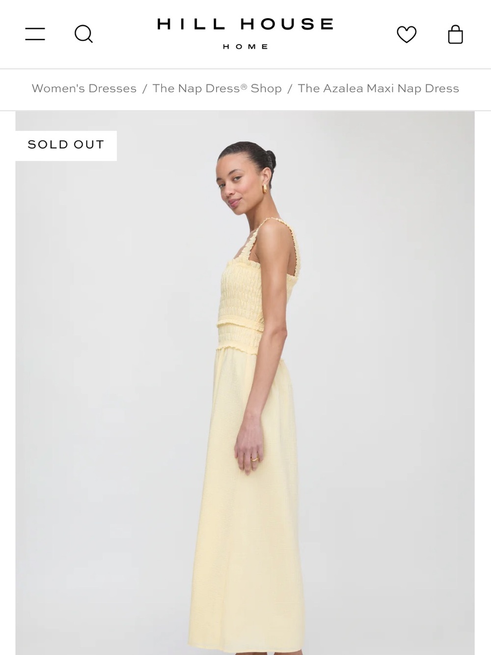 Hill House The Azalea Maxi Nap Dress in Pale Yellow - Picture 4 of 16